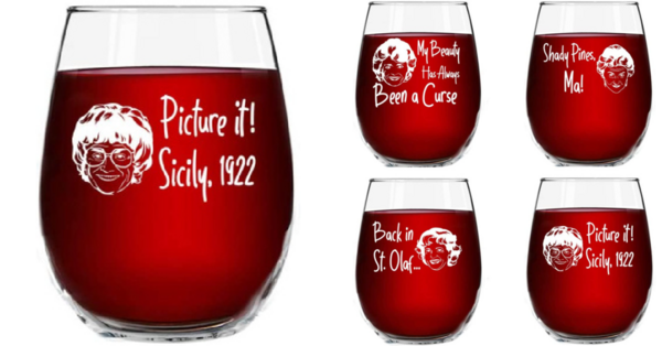 These ‘Golden Girls’ Stemless Wine Glasses Are The Perfect Way To Say Thank You For Being A Friend