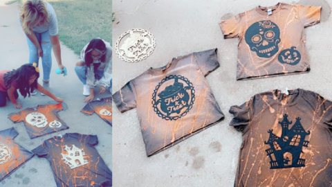 You Can Make Halloween Shirts For The Whole Family Using Dollar Store Supplies