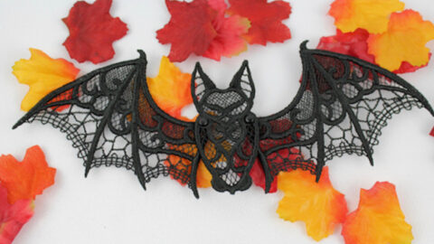 You Can Get A Beautifully Embroidered Lace Bat To Fancily Decorate With For Halloween