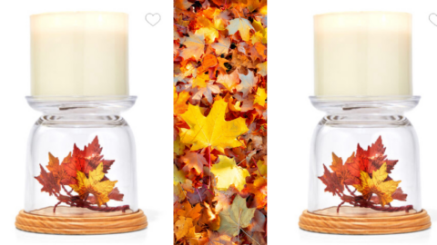 Bath & Body Works Is Selling An Autumn Leaves Pedestal That’ll Hold Your Favorite Fall Candles