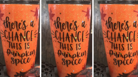 This Gorgeous Orange Glitter Tumbler Is Perfect For The Person Who Loves Their Pumpkin Spice