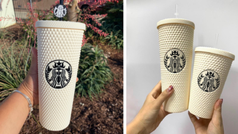 This Starbucks Inspired White Studded Skeletal Mermaid Tumbler Is A Must Have This Halloween