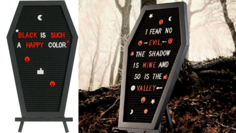 This Black Coffin Letter Board Is Perfect For Leaving Spooky Messages On