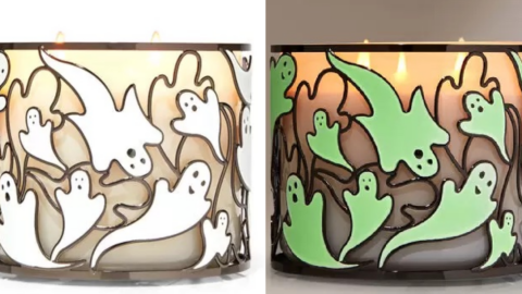 Bath & Body Works Is Selling A 3-Wick Candle Holder Decorated With Glow In The Dark Ghosts