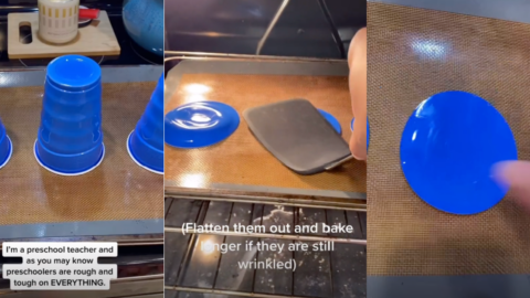 This Teacher Melted Plastic Cups In The Oven For Her Students and It Is Genius