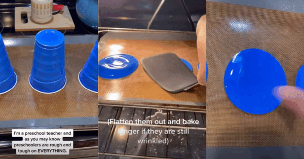 This Teacher Melted Plastic Cups In The Oven For Her Students and It Is Genius
