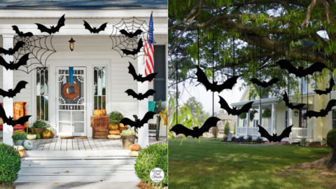 You Can Get These Scary Black Bats To Hang In Your Yard For Halloween And I Need Them