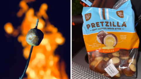 Move Over S’mores, Roasting Soft Pretzel Bites With Cheese Over The Fire Is The New Trend