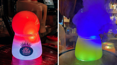 This Secret Margarita In Epcot Has A Mixed Berry Smoke Bubble And It Looks Magical