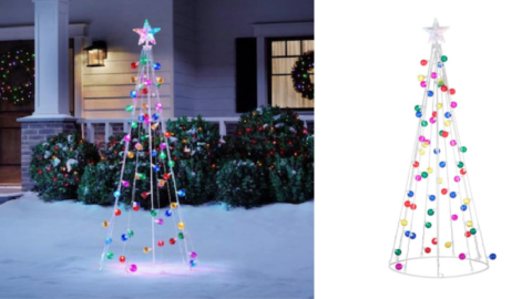 Home Depot Is Selling A Light Up Cone Christmas Tree You Can Put In Your Yard For The Holidays