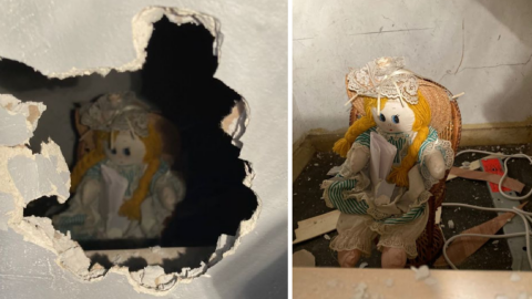 This Guy Found A Doll With A Creepy Note Attached Behind A Wall In His House