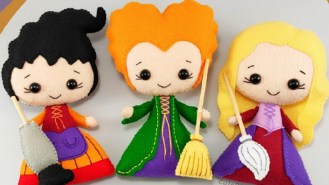 You Can Easily Make Your Own Glorious Felt Sanderson Sisters Dolls