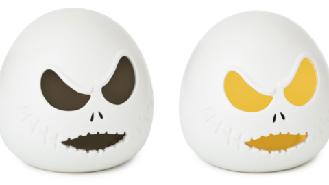 This Motion Activated Jack Skellington Head Lights Up and Talks With Phrases From Nightmare Before Christmas