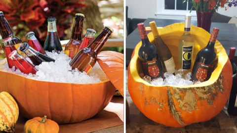 You Can Make A Pumpkin Cooler For All Your Get Togethers This Fall
