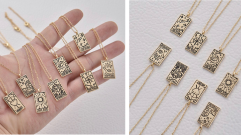 You Can Get A Retro Tarot Card Necklace To Bring You Good Fortune