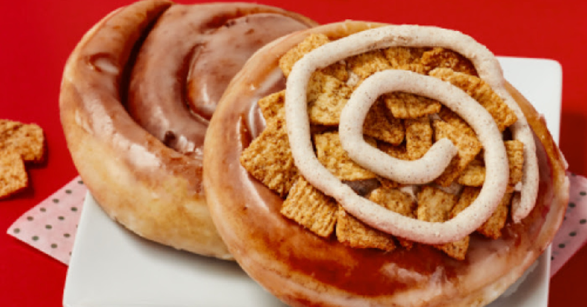 Krispy Kreme Now Makes Hot Cinnamon Rolls and One Is Covered In Cinnamon Toast Crunch