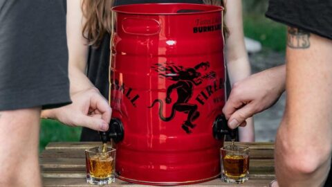 You Can Warm Yourself Up With a Keg of Fireball Cinnamon Whisky That’s Filled With 115 Shots