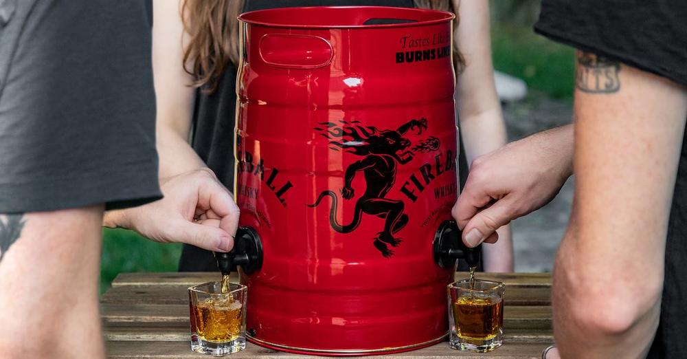 You Can Warm Yourself Up With a Keg of Fireball Cinnamon Whisky That’s Filled With 115 Shots