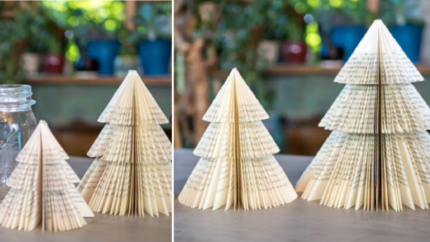 You Can Get Mini Christmas Trees Made Out Of Book Pages and They Are Stunning