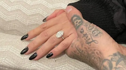 Kourtney Kardashian’s Massive Engagement Ring From Travis Barker Is Blinding