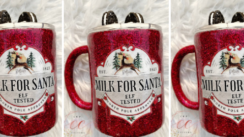 This ‘Milk For Santa’ Red Glitter Mug Was Made For Celebrating The Holidays