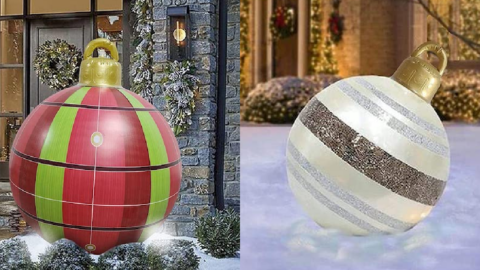 You Can Get Giant Inflatable Christmas Ornaments You Can Put In Your Yard For The Holidays