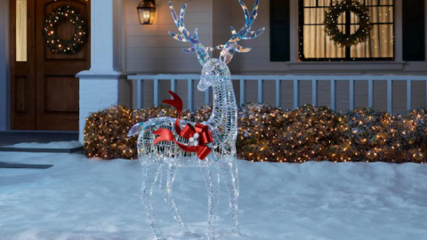 Home Depot Is Selling A 6-Foot Iridescent Reindeer You Can Put In Your Yard For The Holidays