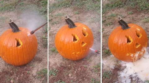 People Are Using Power Washers To Carve Pumpkins This Halloween