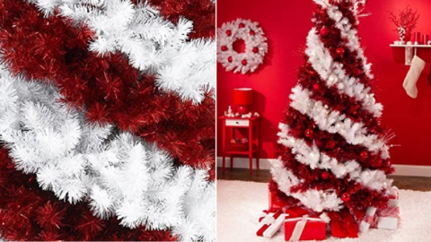 This Candy Cane Striped Christmas Tree Was Made For Christmas Mornings