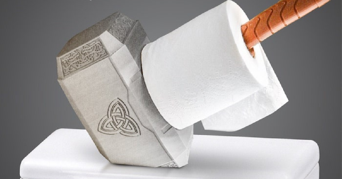 This Thor Hammer Toilet Paper Holder Is Meant For Those That Sit Upon The Porcelain Throne