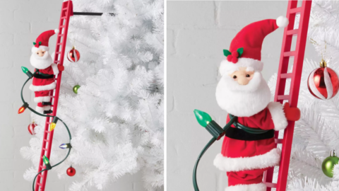 You Can Get A Ladder Climbing Santa Decoration You Can Attach To Your Christmas Tree This Year