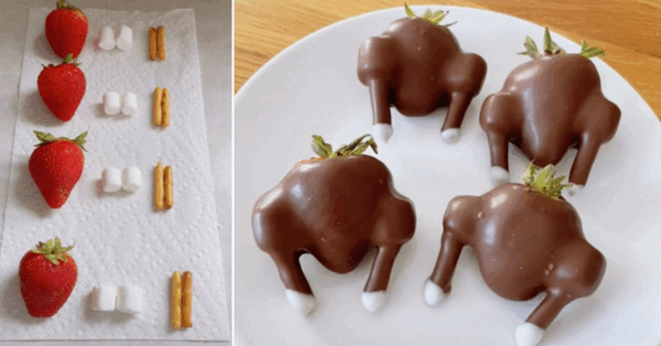 Here’s How You Can Make Chocolate Turkeys Out of Strawberries For The Cutest Thanksgiving Dessert