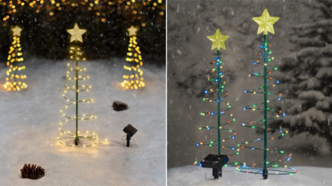 You Can Get Solar-Powered Christmas Trees To Put In Your Yard For The Holidays
