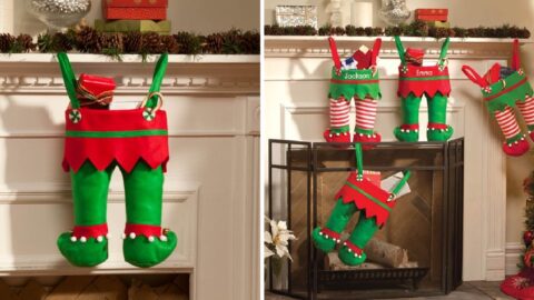 Move Over Holiday Stockings, Elf Pants Are Taking Over The Fireplace Mantel