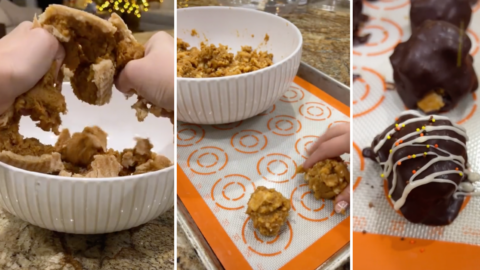 People Are Making Chocolate Covered Pumpkin Pie Bites With Leftover Pie From Thanksgiving and It Looks Delicious