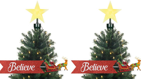 You Can Get An Animated Santa’s Sleigh Tree Topper That Circles Your Christmas Tree