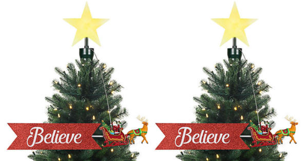 You Can Get An Animated Santa’s Sleigh Tree Topper That Circles Your Christmas Tree