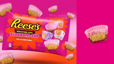 Reese’s Is Releasing Miniature Cups That Are Topped With A Pink Colored Creme
