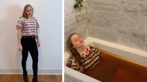 This Girl Created A Tea Shirt With Tea Bags And It Is The Most Genius Thing I Have Ever Seen