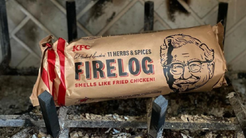 The KFC Firelog Is Back So You Can Get Cozy By A Fire That Smells Like Fried Chicken