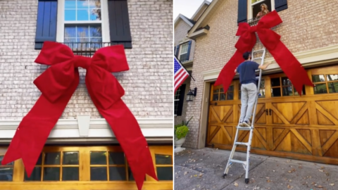 You Can Get A Giant Bow That Attaches To Your House To Remind Your Kids Living In The House Is Their Real Gift