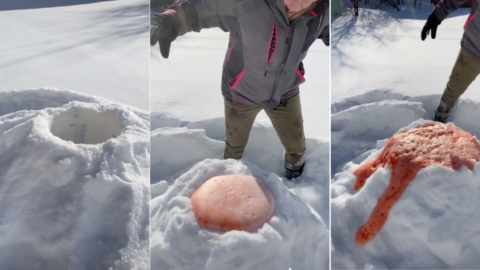Here’s How to Make an Erupting Snow Volcano