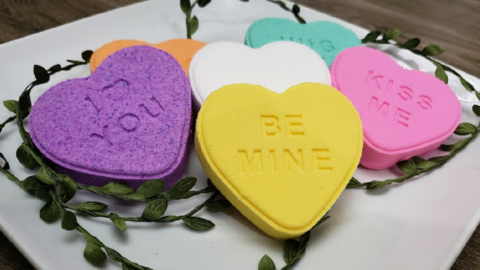 You Can Get Conversation Heart Bath Bombs That’ll Bring Romance To Bath Time