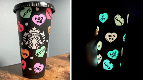 You Can Get A Starbucks Conversation Heart Cup That Glows In The Dark