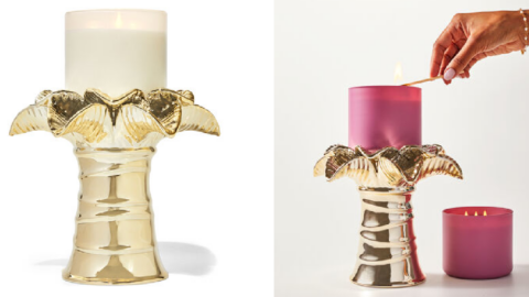 You Can Get A Pedestal Candle Holder That Looks Just Like A Palm Tree
