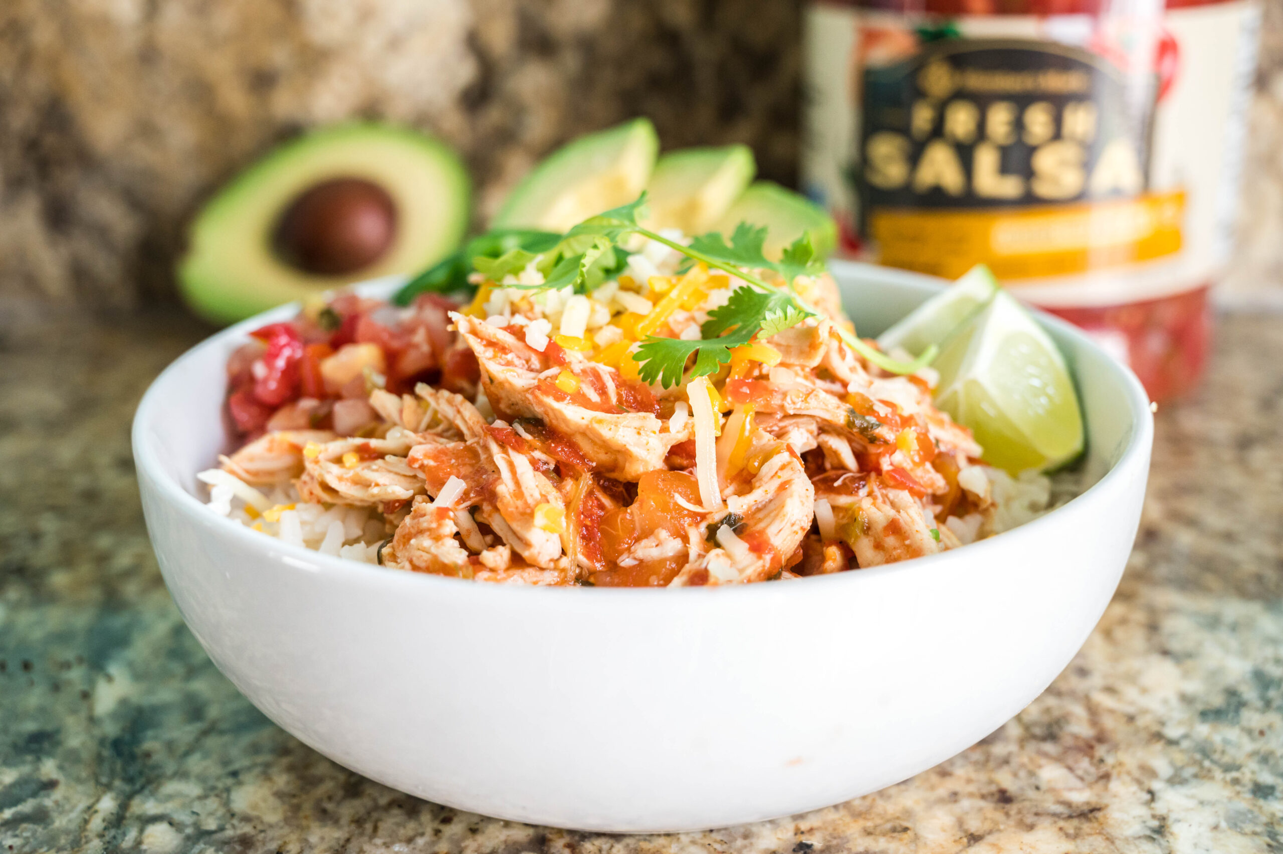 Loaded Salsa Chicken Rice Bowls