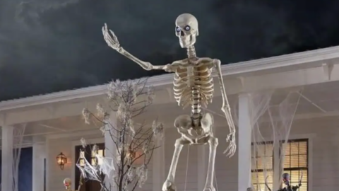 Home Depot’s Viral 12-Foot Skeleton is Back in Stock So You Better Bust Out Your Wallet and Run