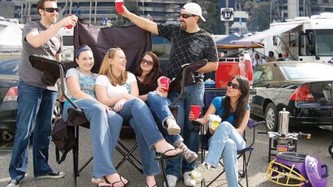 This Giant Camping Chair Has Six Cup Holders and Is Big Enough to Seat Multiple People at Once