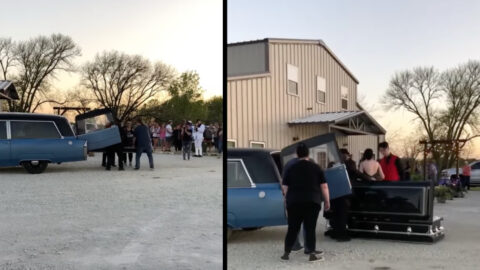 Teens Arrives to Prom Inside A Casket, Emerges Wearing a Black Dress [Video]