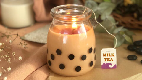 You Can Get A Milk Tea Boba Candle For The Person That Loves Bubble Tea